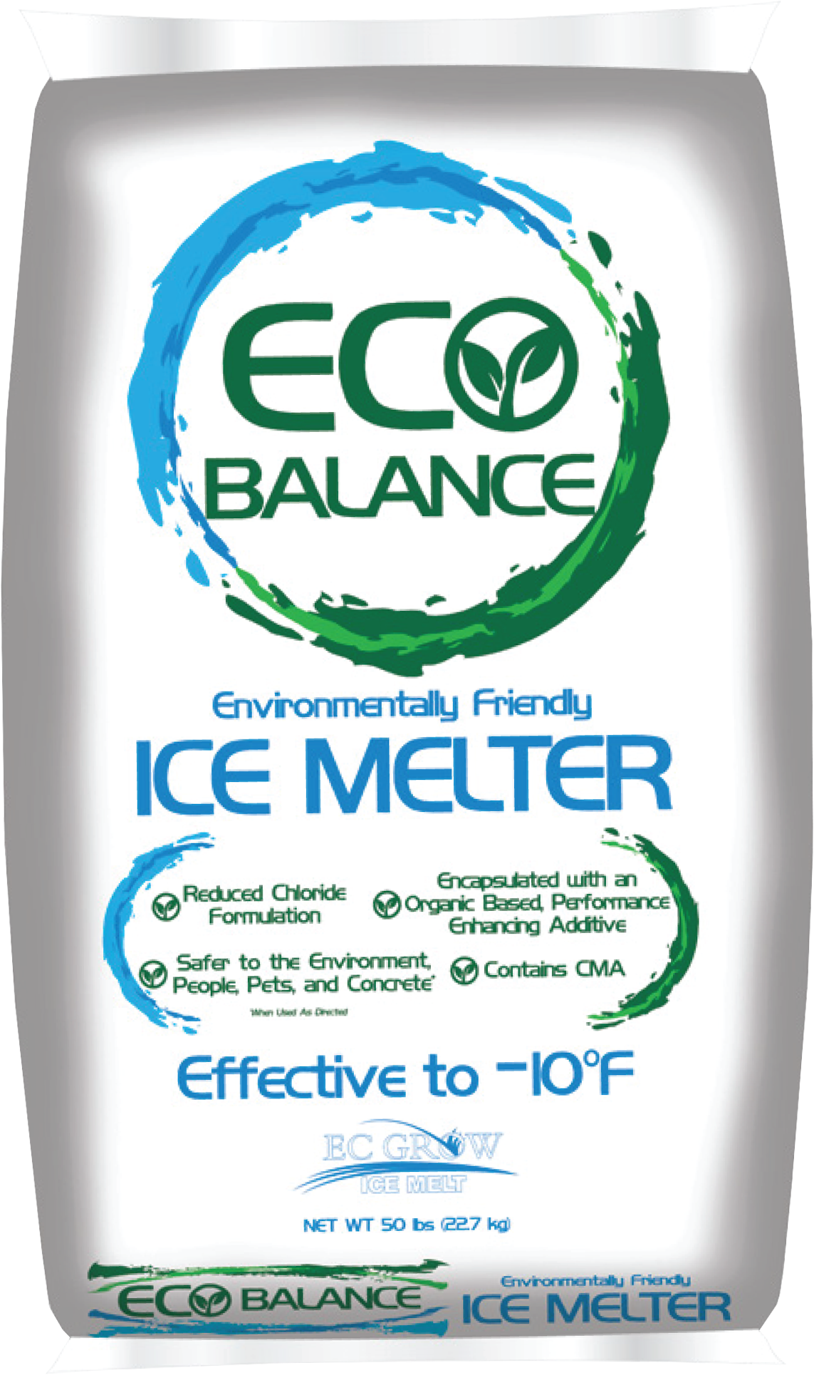 ECO Balance™ Ice Melter -10° F 50lb Bag - 49 per Pallet - Rock Salt